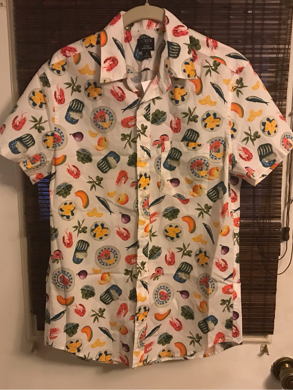 NWT J. Crew Crab,Sardines Novelty Print Summer Short Sleeve Cotton